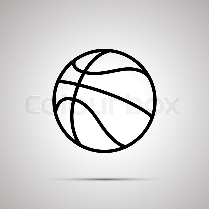 800x800 Basketball Ball Simple Black Icon With Shadow Stock Photo