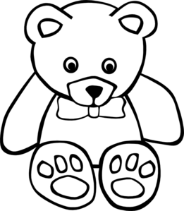 261x299 Simple Teddy Bears To Colour, Stitch, Collage Or Draw Early Play