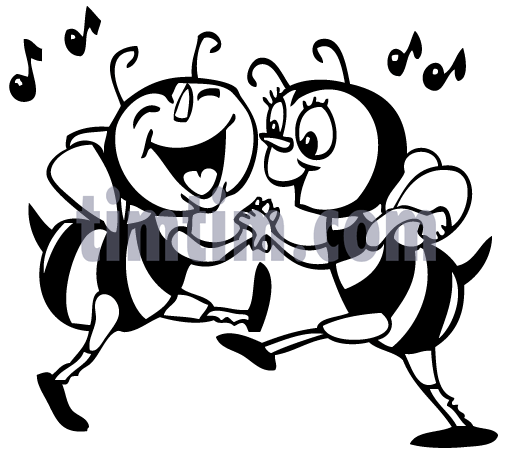 512x455 Free Drawing Of A Bee Dance Bw From The Category Birds Amp Insects