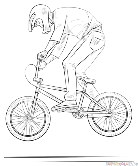 478x575 How To Draw A Bmx Biker Step By Step. Drawing Tutorials For Kids