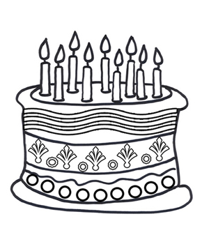 290x327 Birthday Cake Colouring Page Online Birthday Cake, Kids Activity