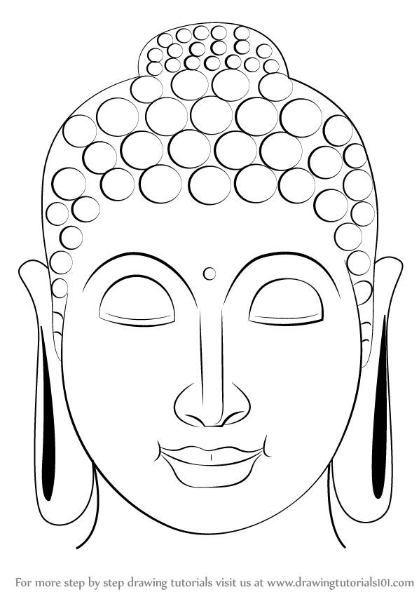598x844 Learn How To Draw Buddha Face (Buddhism) Step By Step Drawing