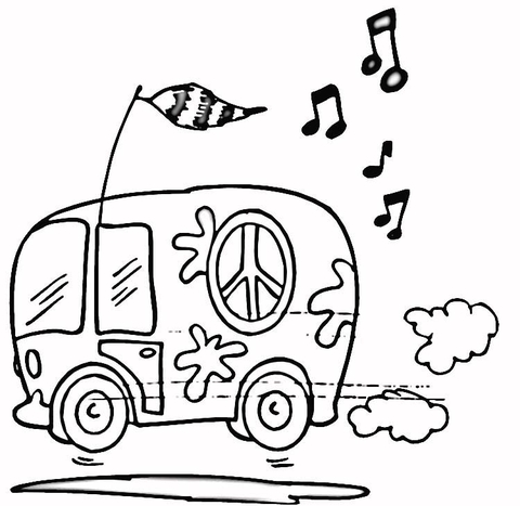 480x467 Hippie Bus Coloring Page Free Printable Coloring Pages