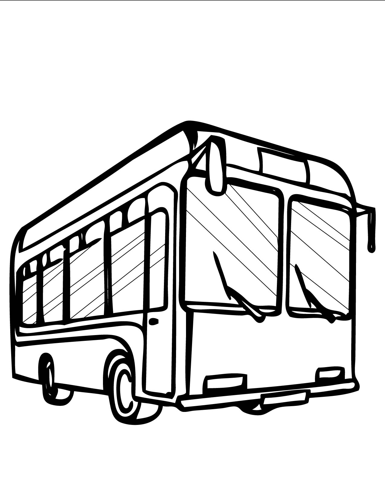 1275x1650 School Bus Coloring Pages