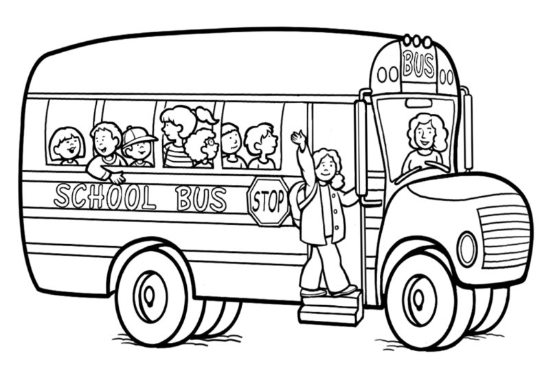 805x560 Simple Bus Coloring Pages Color Bros