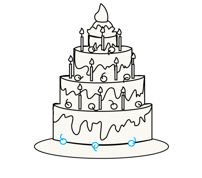 678x600 Lovely Decoration How To Draw A Cake Cozy Inspiration Simple