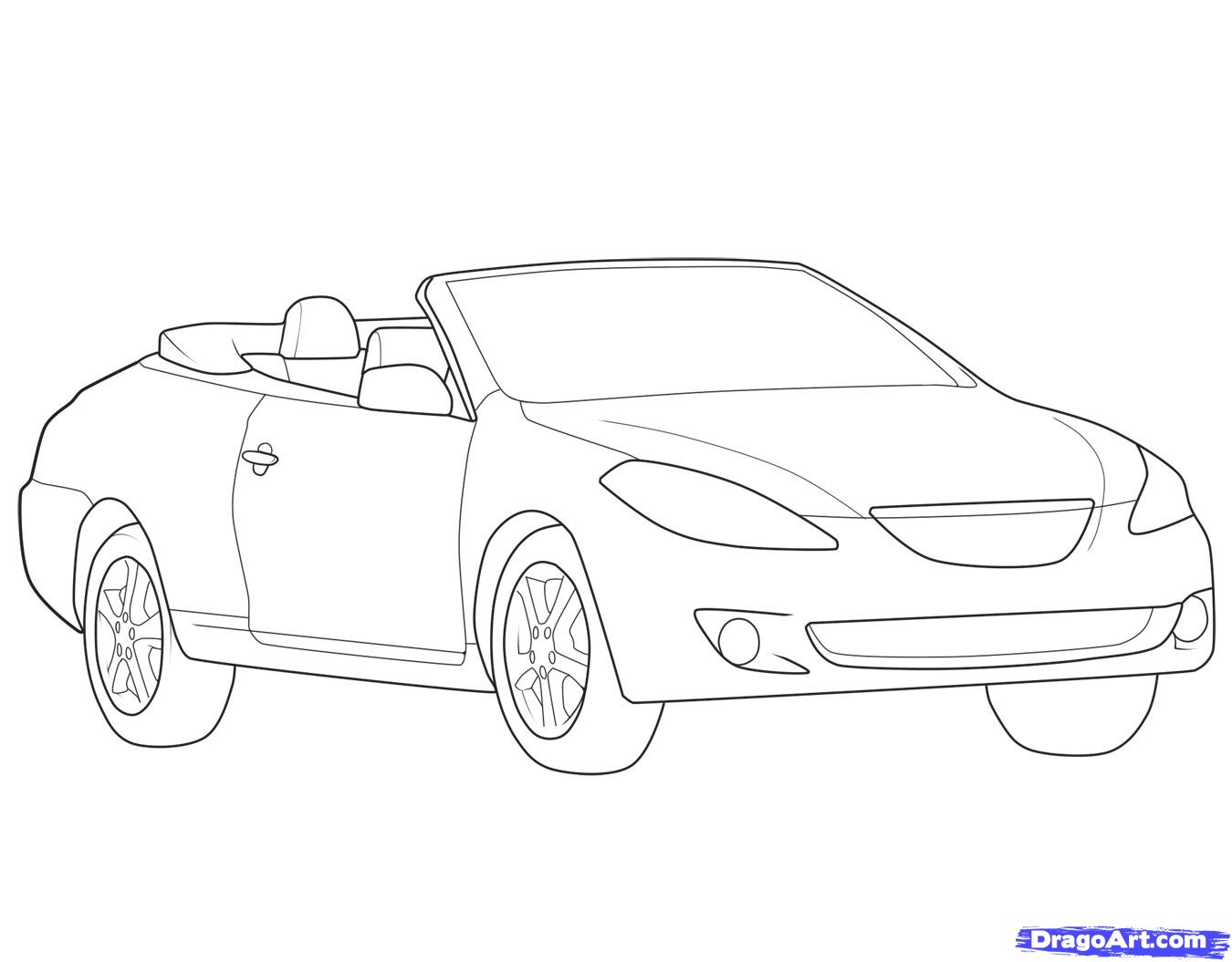 1350x1055 How To Draw A Convertible, Step By Step, Cars, Draw Cars Online