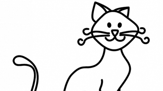 570x320 Simple Drawing Of A Cat Simple Drawing Of A Cat With Vector Effect