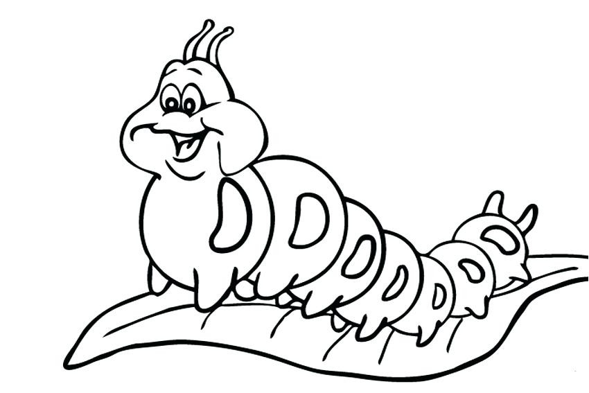 850x567 Simple Caterpillar Coloring Sheet Hungry Pages Very