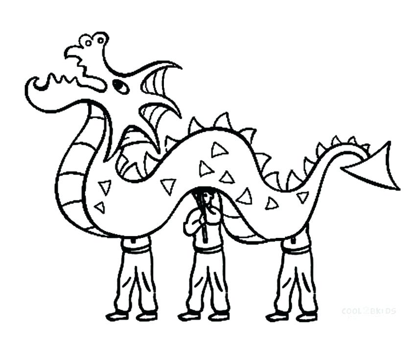 850x700 New Year Dragon Dance Coloring Pages Printable For Kids Chinese