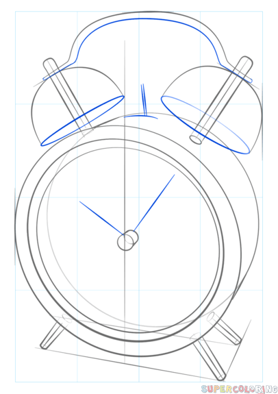 406x575 How To Draw An Alarm Clock Step By Step Drawing Tutorials