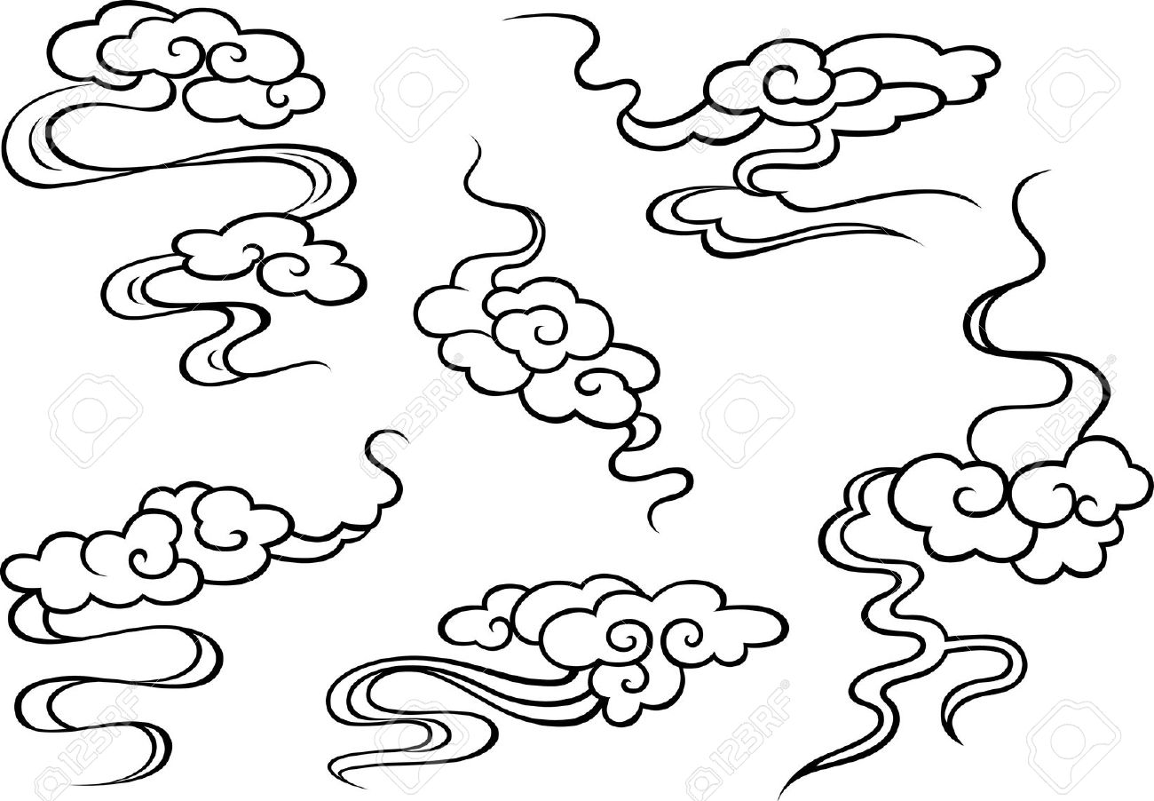 1300x902 Classic Cloud Design Royalty Free Cliparts, Vectors, And Stock