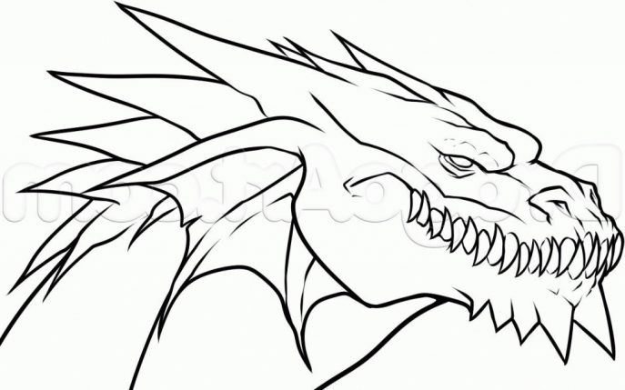 687x429 Coloring Pages Luxury Easy To Draw Dragons Simple Dragon Drawing