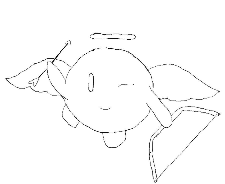 900x734 Cupid Kirby Line Art By 2010sakura Chan2010