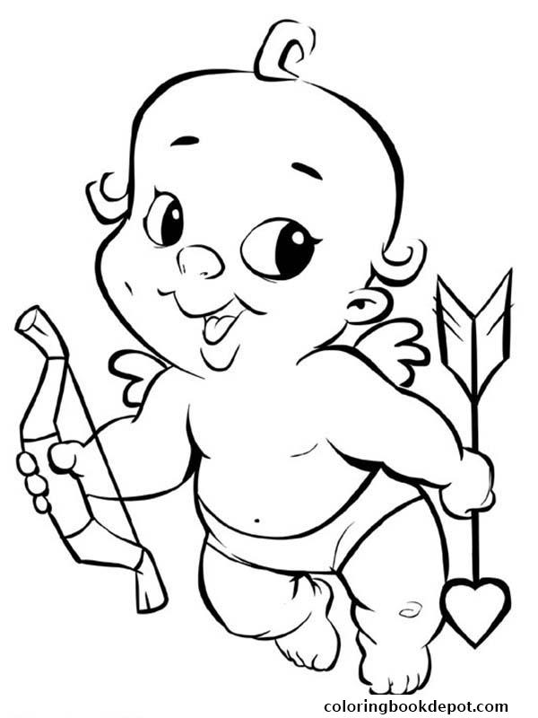600x800 Baby Cupid Valentines Coloring Pages Colouring For Pretty Page