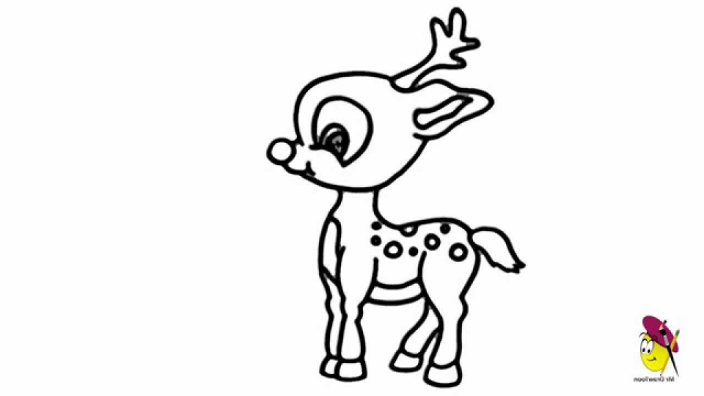 1024x576 A Pencil Sketched Version Of These Steps. Deer Drawing Step 2