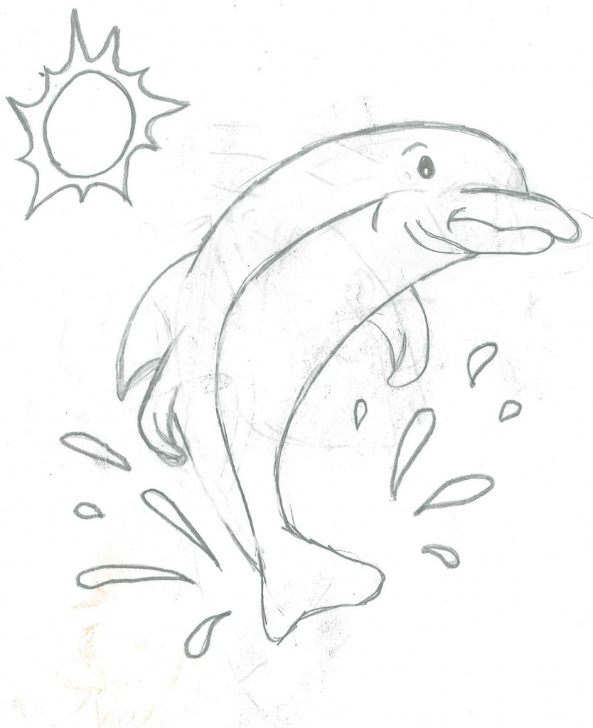 834x1024 How Draw Love Dolphins Dolphin Heart Step 5 Photo Pictures