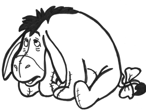 500x381 Drawing Eeyore From Winnie The Pooh Series In Easy Steps Tutorial