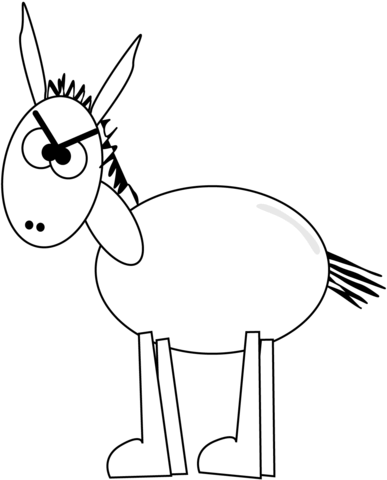 387x480 Simple Cartoon Donkey Coloring Page Free Printable Coloring Pages