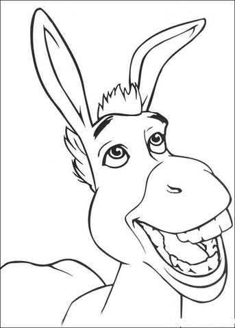 343x480 Smiling Donkey Coloring Page Free Printable Coloring Pages