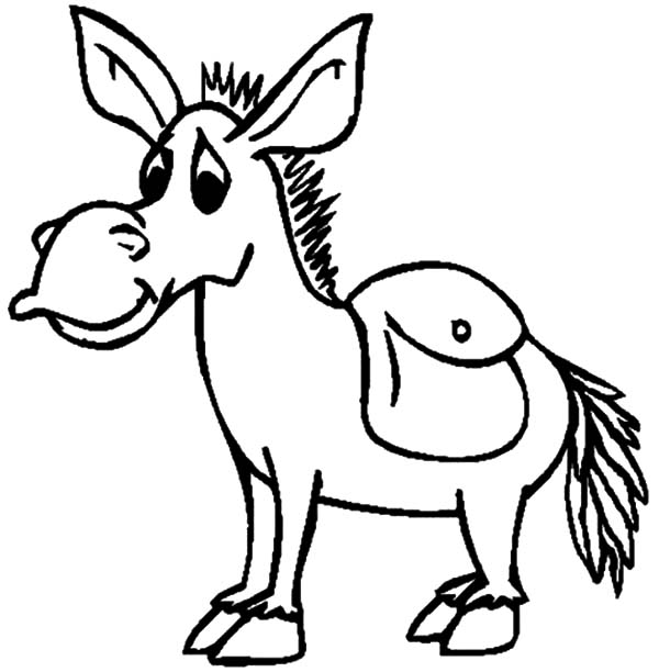 600x612 Donkey Coloring Pages