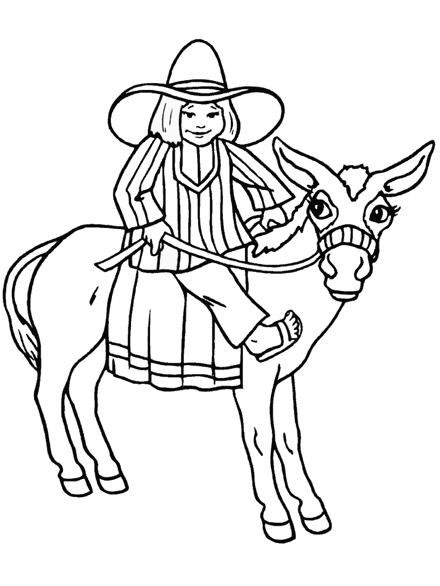 900x1200 Donkey Coloring Pages