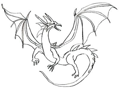 400x302 Drawn Dragon Outline Drawing 3310542