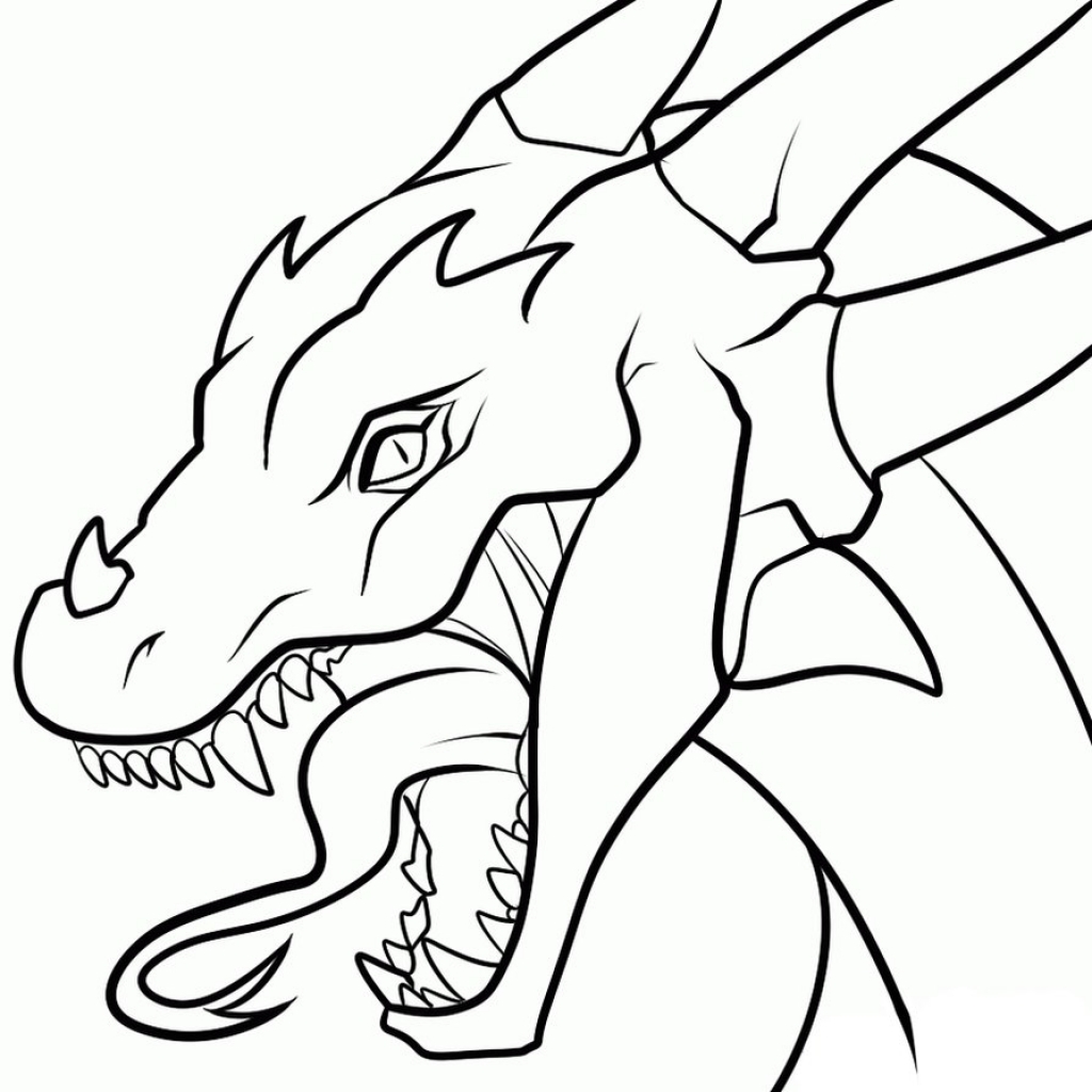 1024x1024 Simple Dragon Drawing Drawings Of Dragons Heads Clipart Best