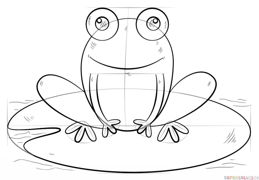 828x575 How To Draw A Frog On Lily Pad Step By Step Drawing Tutorials