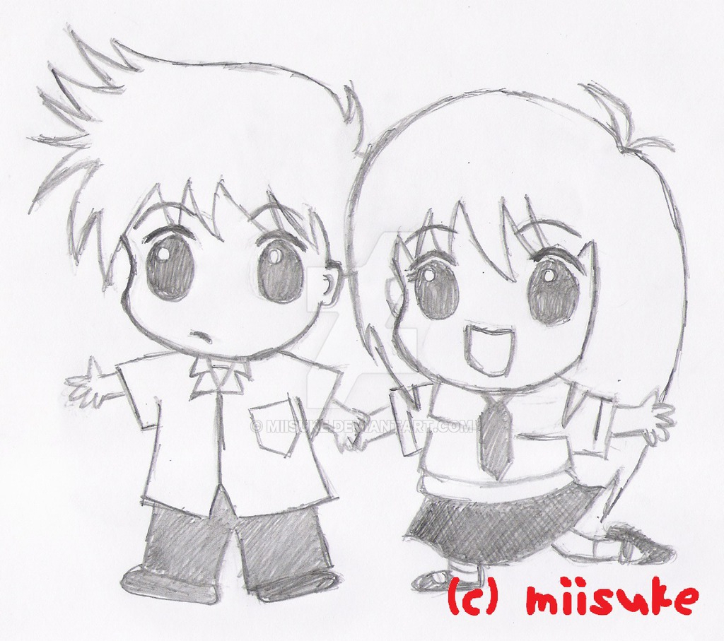1024x907 Simple Sketches Of Anime Of Boy And Girl