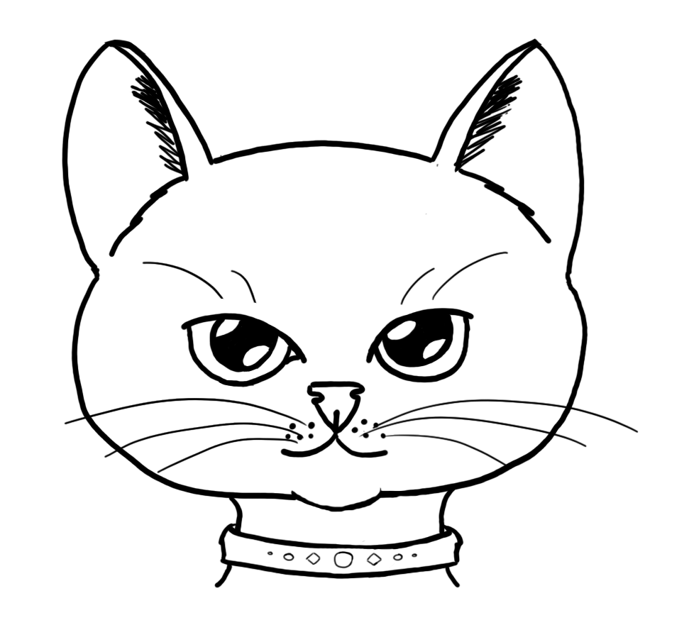 971x905 Cat Line Drawing Clip Art