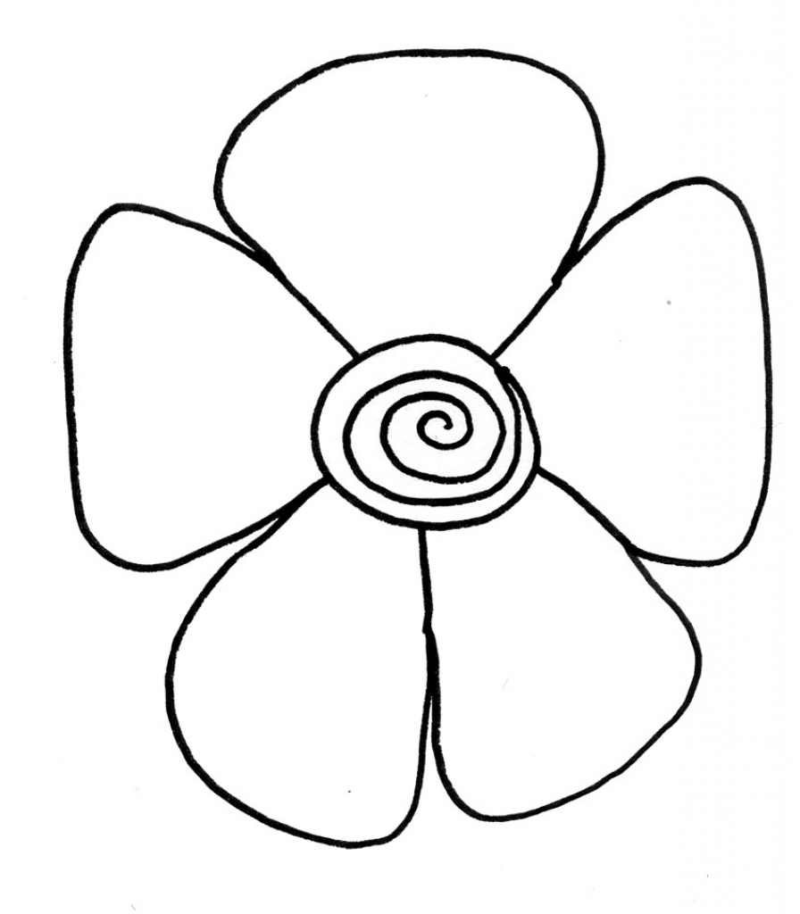 896x1024 Simple Drawing Flowers How To Draw A Simple Flower For Children