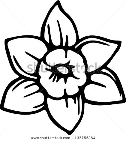 420x470 Simple Flower Drawings In Black And White Clipart