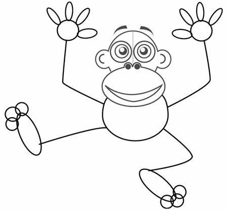 450x414 How To Draw Cartoon Monkeys With Easy Step By Step Drawing