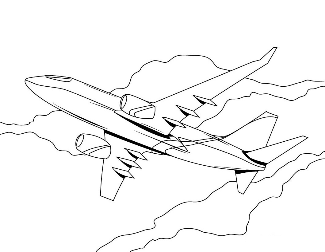 1060x820 Free Printable Airplane Coloring Pages For Kids