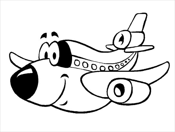 585x439 Airplane Coloring Pages