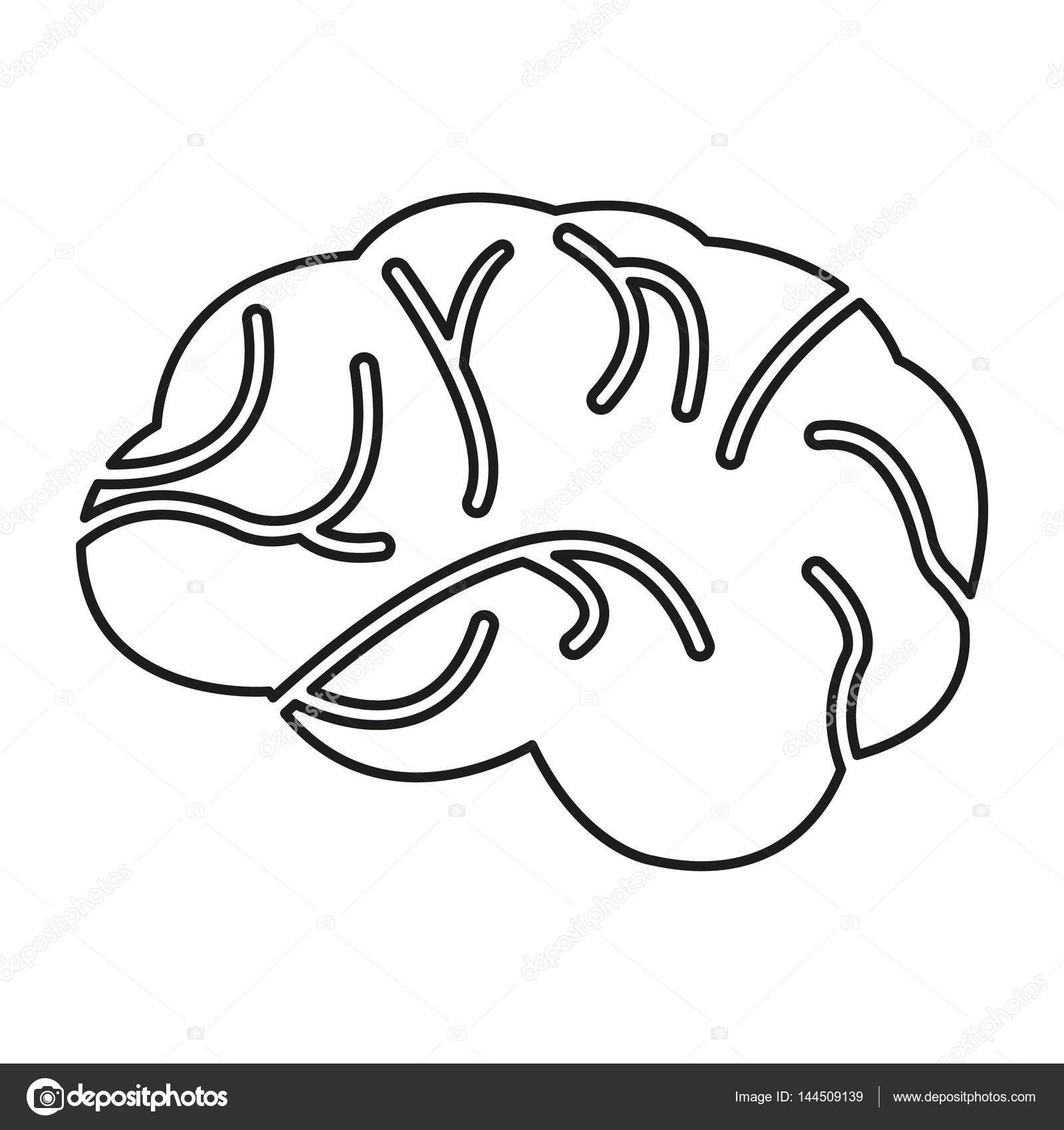 1600x1700 Simple Brain Icon Stock Vector Angbay