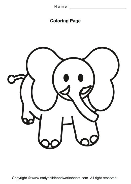 520x730 Elegant Simple Animal Coloring Pages Image Easy Animals Elephant