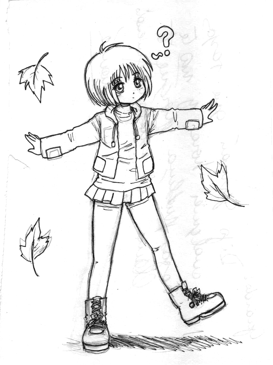 918x1228 Simple Drawing Of Little Girl A Simple Sketch