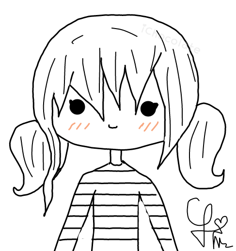 487x518 Simple Girl Sketch By Carolinachocofreak