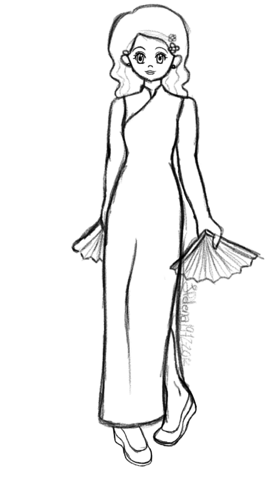 900x1620 Chinese Girl Sketch By Lennamuffin