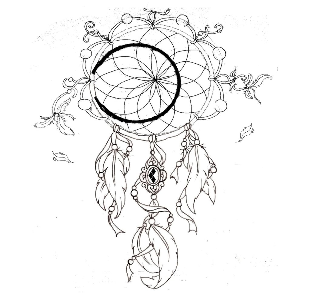 1023x974 Dreamcatcher Clipart Stencil