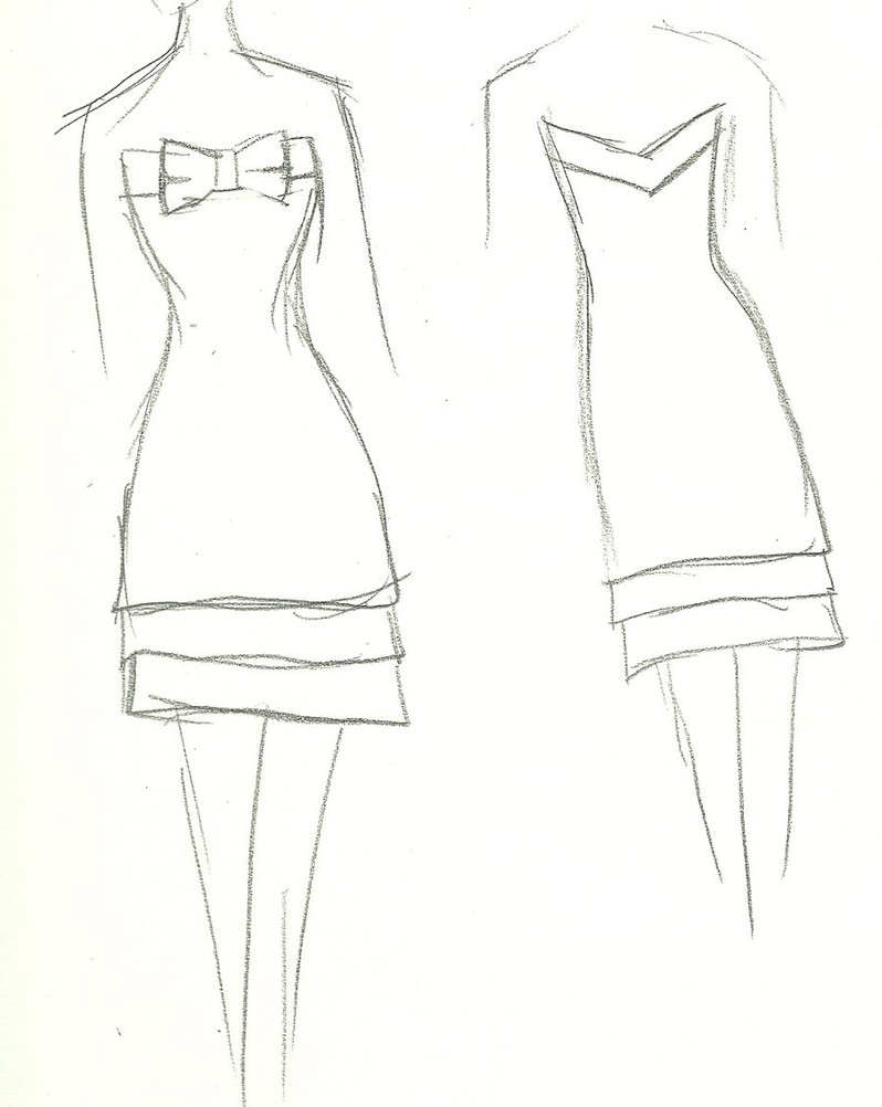 Fashion Design Drawing Easy ~ Dress Drawing Sketch Fashion Easy Simple ...