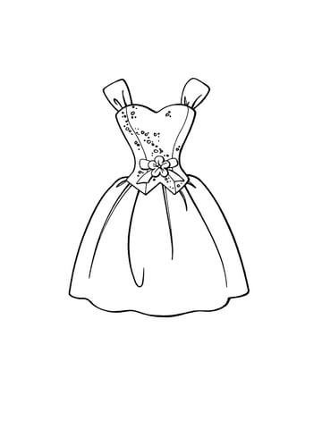 360x480 Beautiful Dress Coloring Page From Clothes And Shoes Category