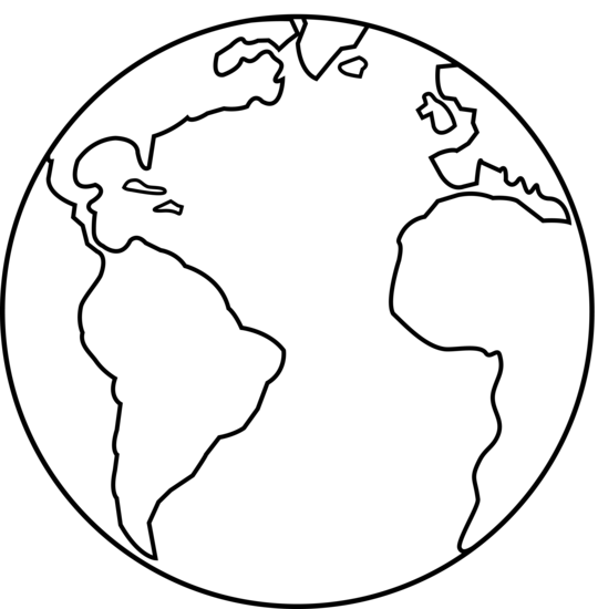 540x550 Colorable Earth Line Art