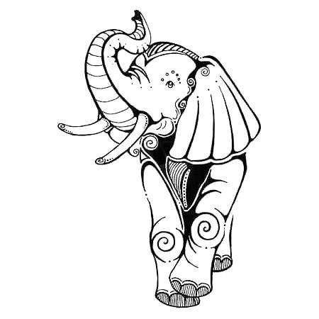 450x450 Simple Elephant Tattoo Design