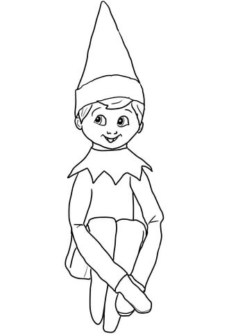 343x480 Christmas Elf On Shelf Coloring Page Free Printable Coloring Pages