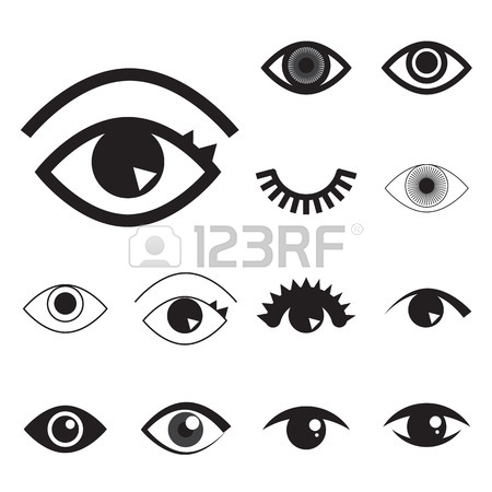 450x450 Collection Of Simple Eye Icon Or Logo Isolated Royalty Free