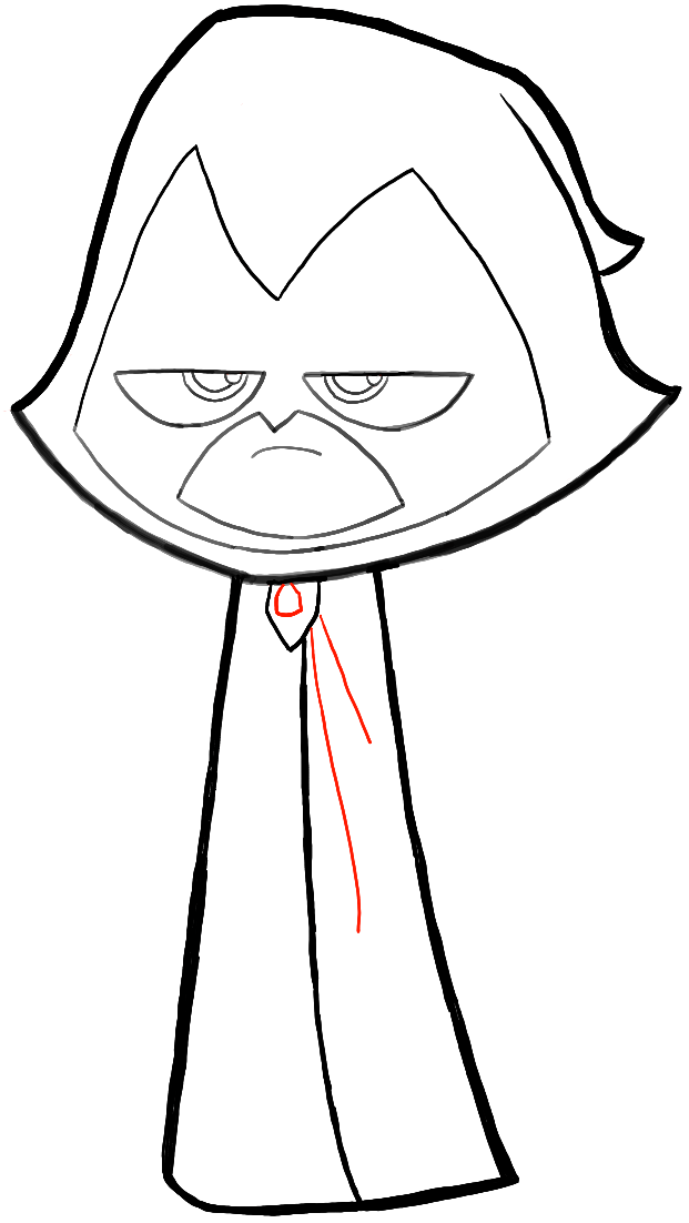 621x1102 How To Draw Raven From Teen Titans Go With Easy Steps Drawing