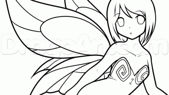 570x320 Easy Fairy Drawings How To Draw An Anime Fairy Girl Step Step
